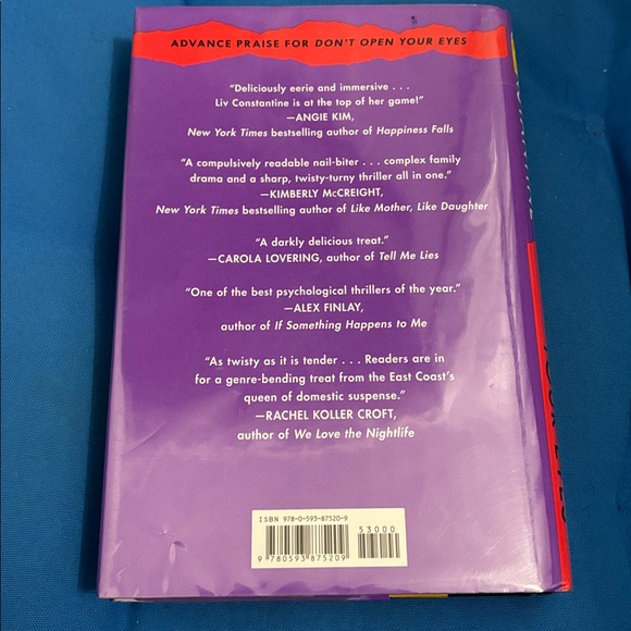 Don’t Open Your Eyes By Liv Constantine Hard Cover A Novel NWOTS - Picture 2 of 13